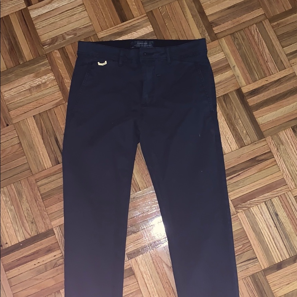 Zara Slim Fit Chinos Pants Navy
